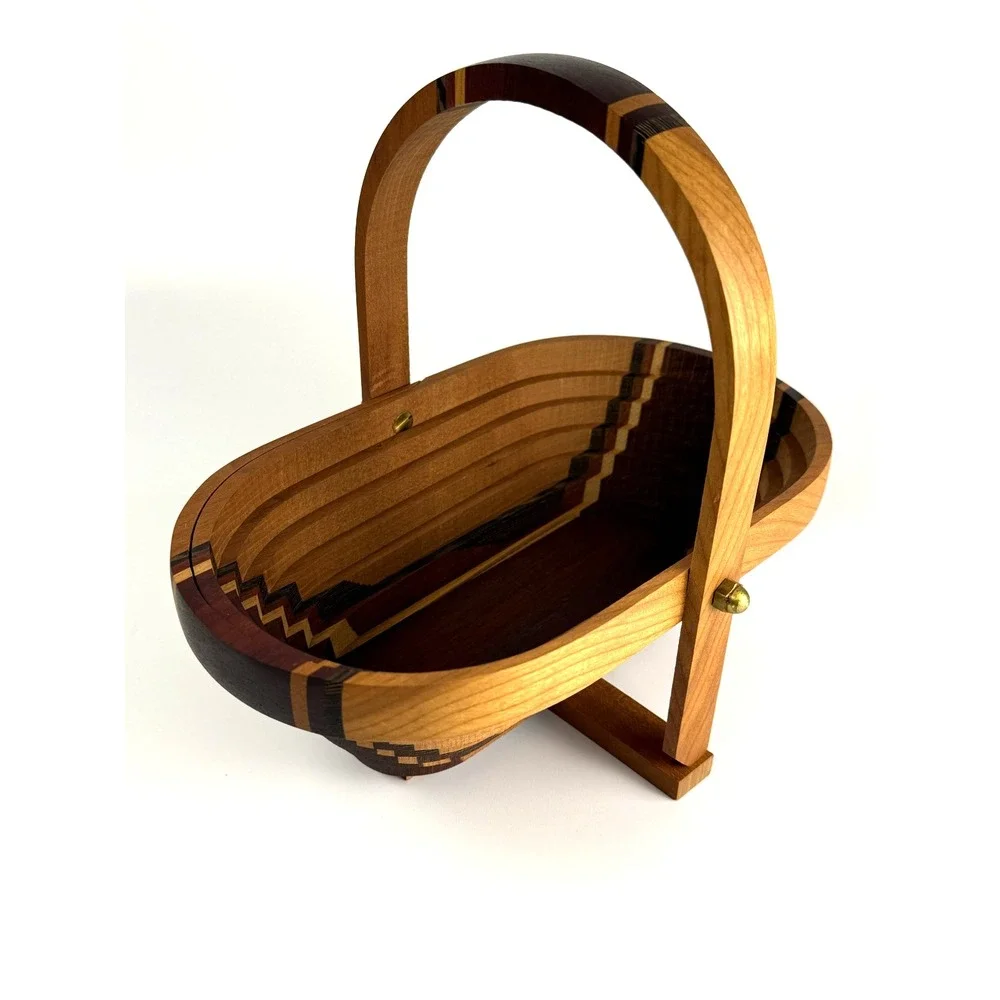 Vintage Signed Deep Spring Collapsible Basket 10